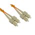 RS PRO SC to SC Duplex Multi Mode OM2 Fibre Optic Cable, 3mm, Orange, 1m