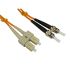 RS PRO ST to SC Duplex Multi Mode OM2 Fibre Optic Cable, 3mm, Orange, 1m