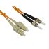 RS PRO ST to SC Duplex Multi Mode OM2 Fibre Optic Cable, 3mm, Orange, 2m