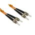 RS PRO ST to ST Duplex Multi Mode OM2 Fibre Optic Cable, 3mm, Orange, 1m