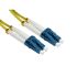 RS PRO LC to LC Duplex Single Mode OS2 Fibre Optic Cable, 3mm, Yellow, 500mm