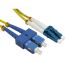 RS PRO LC to SC Duplex Single Mode OS2 Fibre Optic Cable, 3mm, Yellow, 3m