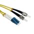 RS PRO LC to ST Duplex Single Mode OS2 Fibre Optic Cable, 3mm, Yellow, 500mm