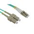 RS PRO LC to SC Duplex Multi Mode OM3 Fibre Optic Cable, 3mm, Light Blue, 1m