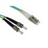 RS PRO LC to ST Duplex Multi Mode OM3 Fibre Optic Cable, 3mm, Light Blue, 500mm