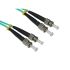 RS PRO ST to ST Duplex Multi Mode OM3 Fibre Optic Cable, 3mm, Light Blue, 500mm