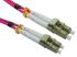 RS PRO LC to LC Duplex Multi Mode OM4 Fibre Optic Cable, 3mm, Light Blue, 1m