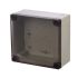 Fibox PC Series Grey Polycarbonate General Purpose Enclosure, IP66, IP67, IK08, Transparent Lid, 130 x 130 x 125mm