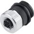 Industrial Circular Connectors, 4 Contacts, Panel Mount, M12 Connector, Socket, Female, IP68, POWER M12 Series