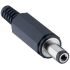 1633 DC Plug Rated At 3A, 24 VDC, Cable Mount, length 46.5mm, Nickel Plated