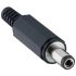 1634 DC Plug Rated At 3A, 24 VDC, Cable Mount, length 46.5mm, Nickel Plated