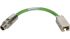 HARTING Cat5 Straight Male M12 to Straight Female RJ45 Ethernet Cable, Green Polyurethane Sheath, 200mm