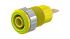 Staubli Green/Yellow Socket Banana Connector, 4 mm Connector, Tab Termination, 24A, 1kV, Gold Plating