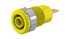Staubli Yellow Socket Banana Connector, 4 mm Connector, Tab Termination, 24A, 1kV, Nickel Plating