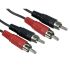 RS PRO Male RCA x 2 to Male RCA x 2 RCA Cable, Black, 1.2m