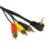 RS PRO Male RCA x 3 to Male 3.5mm Stereo Jack RCA Cable, Black, 1m