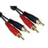 RS PRO Male RCA x 2 to Male RCA x 2 RCA Cable, Black, 2.5m