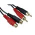 RS PRO Male RCA x 2 to Female RCA x 2 RCA Cable, Black, 3m