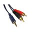 RS PRO Male RCA x 2 to Male 3.5mm Stereo Jack RCA Cable, Black, 5m