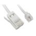 RS PRO Straight Male RJ11 to Straight Male BT Ethernet Cable, White PVC Sheath, 10m