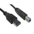 RS PRO USB 3.0 Cable, Male USB A to Male USB B USB Extension Cable, 1m