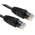 RS PRO Cat5e Straight Male RJ45 to Straight Male RJ45 Ethernet Cable, UTP, Black PVC Sheath, 1m