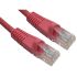 RS PRO Cat5e Straight Male RJ45 to Straight Male RJ45 Ethernet Cable, UTP, Red LSZH Sheath, 500mm