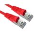 RS PRO Cat5e Straight Male RJ45 to Straight Male RJ45 Ethernet Cable, FTP, Red PVC Sheath, 1m