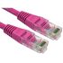RS PRO Cat5e Straight Male RJ45 to Straight Male RJ45 Ethernet Cable, UTP, Pink PVC Sheath, 250mm