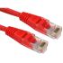 RS PRO Cat5e Straight Male RJ45 to Straight Male RJ45 Ethernet Cable, UTP, Red PVC Sheath, 250mm