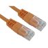 RS PRO Cat5e Straight Male RJ45 to Straight Male RJ45 Ethernet Cable, UTP, Orange PVC Sheath, 250mm