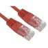 RS PRO Cat5e Straight Male RJ45 to Straight Male RJ45 Ethernet Cable, UTP, Red PVC Sheath, 500mm