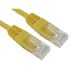 RS PRO Cat5e Straight Male RJ45 to Straight Male RJ45 Ethernet Cable, UTP, Yellow PVC Sheath, 1m