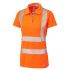 Polo alta visibilità Arancione a maniche corte Leo Workwear PL03-O-LEO, XS per donna