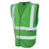 Chaleco de alta visibilidad Unisex Leo Workwear de color Verde, talla L, cierre con Velcro