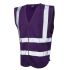 Chaleco de alta visibilidad Unisex Leo Workwear de color Púrpura, talla M, cierre con Velcro