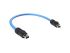 Straight Male SPE to Straight Male SPE Ethernet Cable, Blue Thermoplastic Sheath, 0.5m, UL 94 V0 / V2