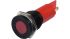 Q16 Series Red Panel Mount Indicator, 24V dc, 16mm Mounting Hole Size, Faston, Solder Lug Termination, IP67