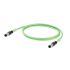 Weidmüller Cat5 Straight Male M12 to Straight Male M12 Ethernet Cable, Copper Braid, Green Polyurethane Sheath, 500mm