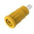 Yellow Female Banana Socket, 4 mm Connector, Press Fit Termination, 36A, 1kV, Nickel Plating
