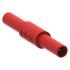 Red Female to Female Banana Coupler, 4 mm Connector, Plug In Termination, 36A, 1kV, Nickel Plating