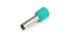 Vogt Insulated Bootlace Ferrule, 6mm Pin Length, 0.8mm Pin Diameter, Turquoise