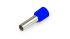 Vogt Insulated Bootlace Ferrule, 8mm Pin Length, 2.2mm Pin Diameter, Blue