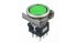 Idec LB6ML Series Illuminated Push Button Switch, Panel Mount, 18.2mm Cutout, Green LED, 24V, IP65