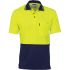 3814 Navy/Yellow Cotton, Polyester Polo Shirt, UK- S