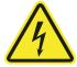 危险警告标志, 触电危险自粘性