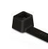 HellermannTyton Cable Tie, Inside Serrated, 365mm x 7.6 mm, Black Polyamide 6.6 (PA66), Pk-100