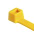 HellermannTyton Cable Tie, Inside Serrated, 100mm x 2.5 mm, Yellow Polyamide 6.6 (PA66), Pk-100