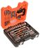 Bahco 91-Piece Metric 1/2 in; 1/4 in Deep Socket/Standard Socket/Spanner/Allen Key/Bit Set with Ratchet, 6 point; Hex