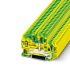 Phoenix Contact STTB 2.5-PE Series Green/Yellow Double Level Terminal Block, 0.08 → 4mm², Double-Level, Spring
